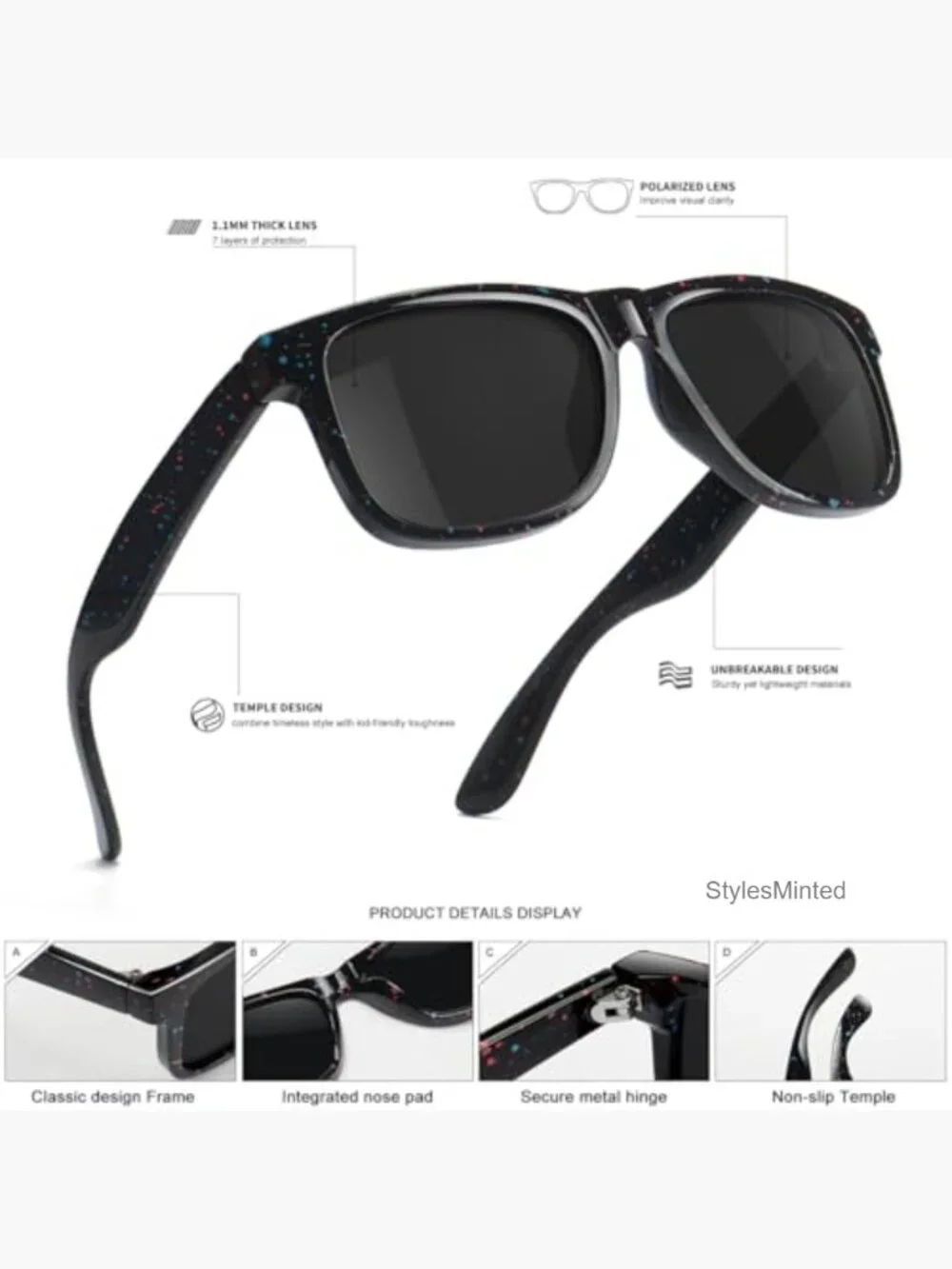 Kids Polarized Sunglasses UV Protection Durable 3-12 Years